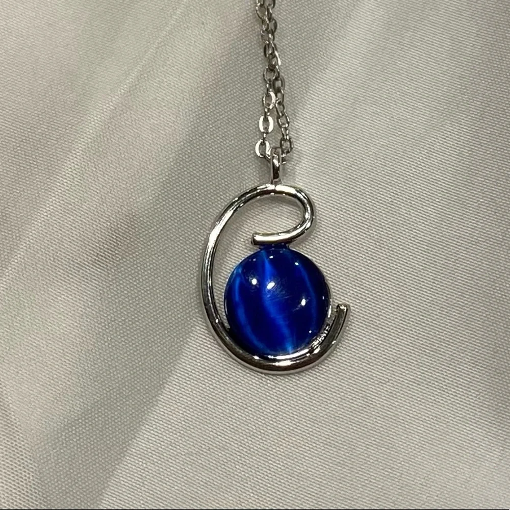 Genuine Cat’s Eye Stone 20 Inch Chain Necklace made by BIJOUX BY MEERA - Picture 2 of 3